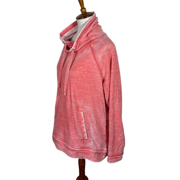 Green Tea Coral Pink Factory Distressed Dyed Super Soft Sweatshirt Size LG - Picture 2 of 7